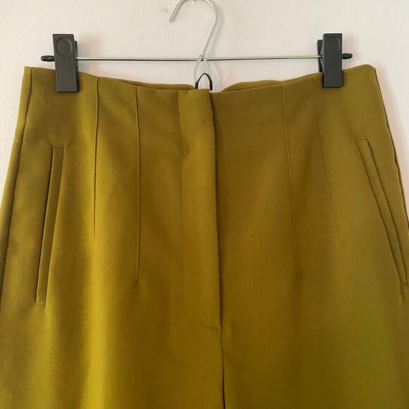Zara Olive Green Straight Leg Ankle Dress Pants Slacks Workwear Women's Large - Picture 4 of 12